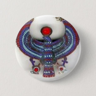 EGYPTIAN GOD HORUS 6 CM ROUND BADGE