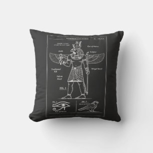 Egyptian God Horus Blueprint Cushion