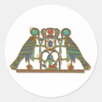 Egyptian God Horus Pectoral Classic Round Sticker