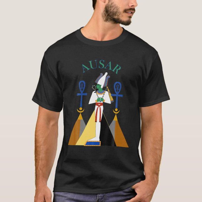 Egyptian God Osiris Ausar Kemet Kemetic T Shirt (Front)
