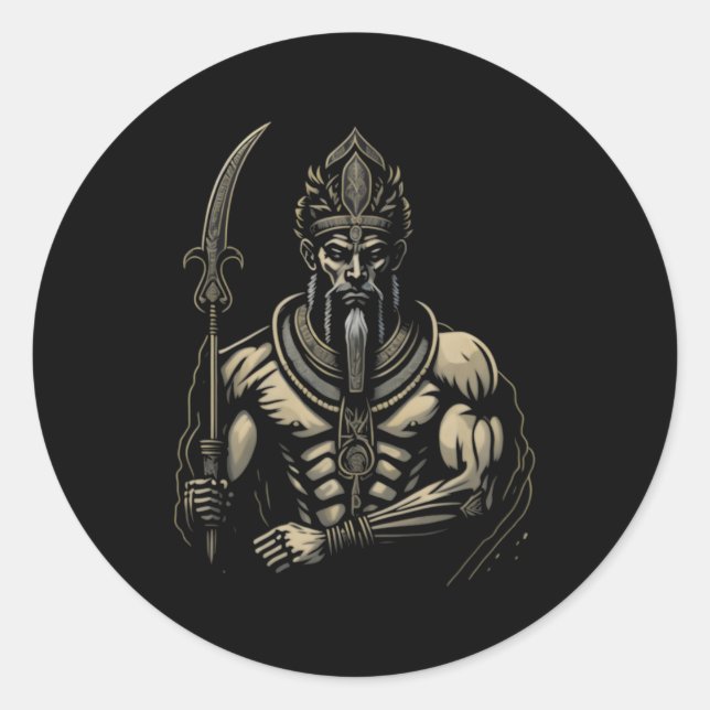 Egyptian God Seth Chaos Egypt Pharaoh Classic Round Sticker (Front)