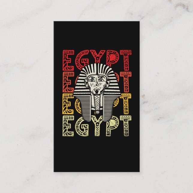 Egyptian God Tutankhamun Retro Egypt Pharaoh Business Card (Front)