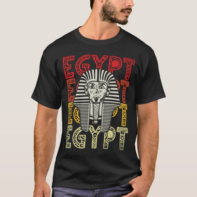 Egyptian God Tutankhamun Retro Egypt Pharaoh T-Shirt (Front)