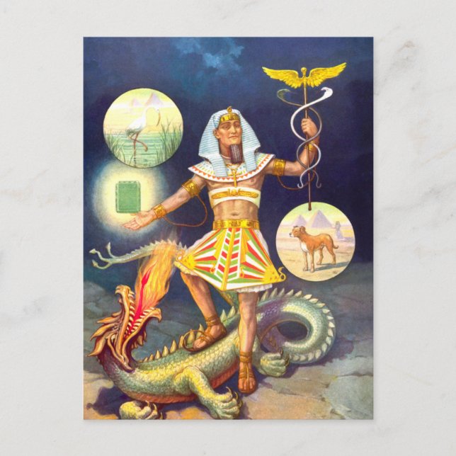 Egyptian God Vintage Art Postcard (Front)