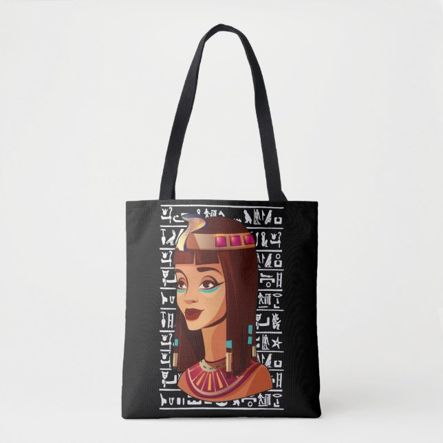 Egyptian Goddess Cleopatra Egypt Hieroglyphs Tote Bag (Front)