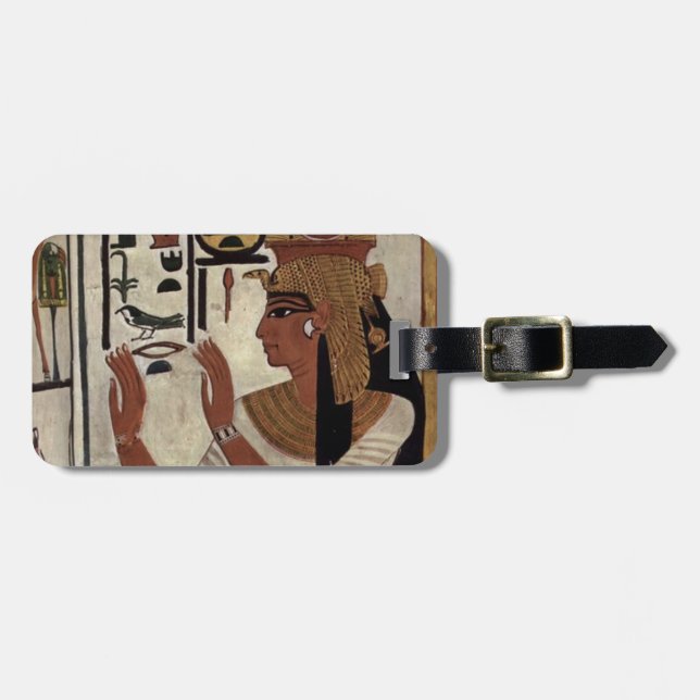Egyptian goddess hieroglyphics pattern luggage tag (Front Horizontal)