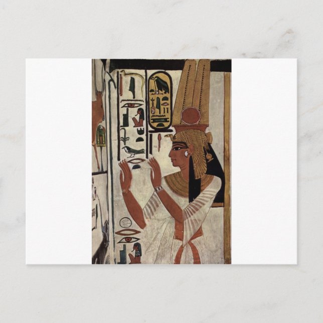 Egyptian goddess hieroglyphics pattern postcard (Front)