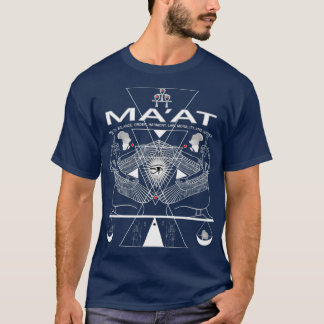 Egyptian Goddess Maat  Kemetic Ankh Pyramid T-Shirt