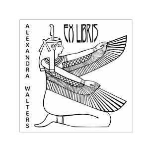 Egyptian Goddess Maat - Nefertari Tomb Ex Libris Self-inking Stamp