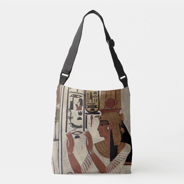 Egyptian Goddess Nefertari Crossbody Bag (Front)