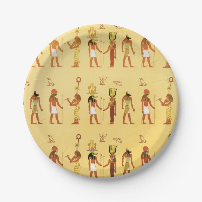 Egyptian Gods And Goddesses Paper Plate (Front)