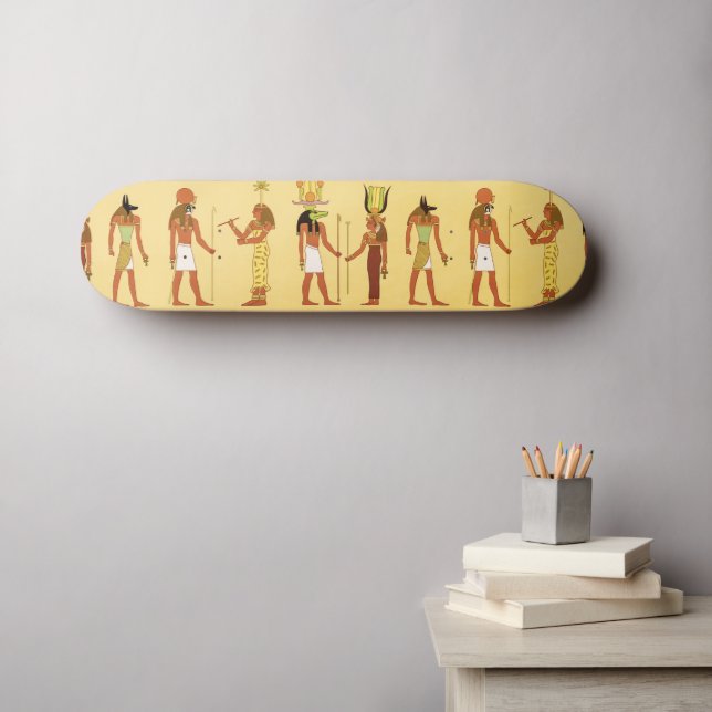 Egyptian Gods And Goddesses Skateboard (Wall Art (Horz))