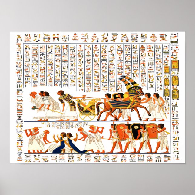 Egyptian gods and hieroglyphs images poster (Front)