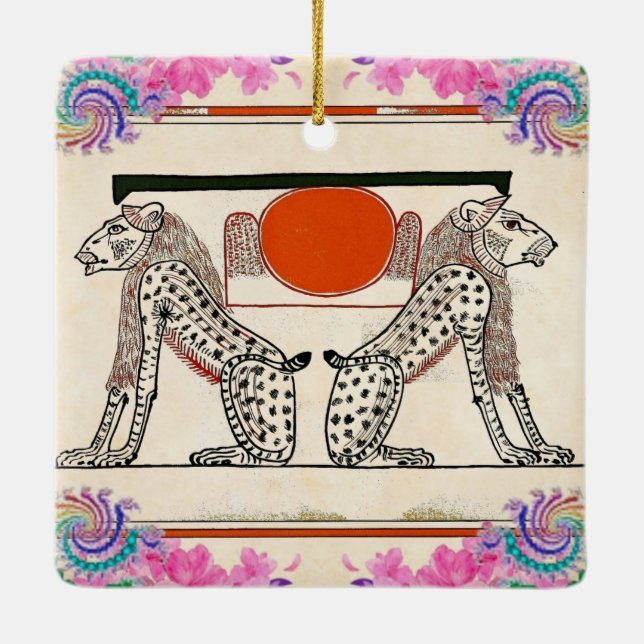 Egyptian Gods Ceramic Ornament (Back)