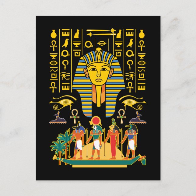 Egyptian Gods Egypt Pharaoh Deities Anubis Horus Postcard (Front)