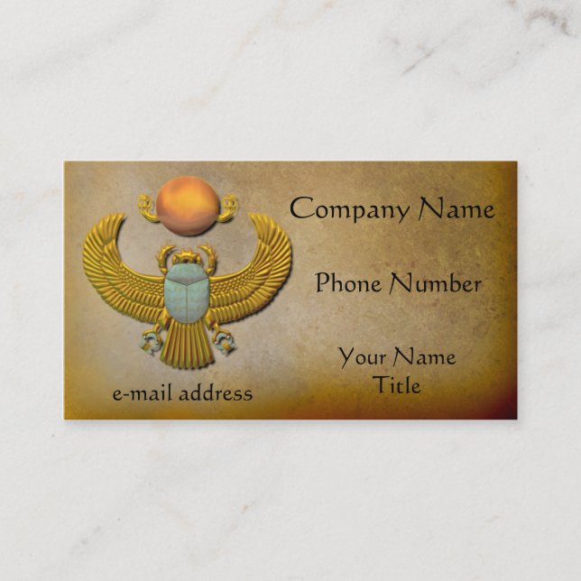 Egyptian Gold Scarab Business Card (Front)