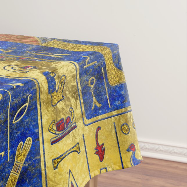Egyptian  Gold  symbols on Lapis Lazuli Tablecloth (In Situ)
