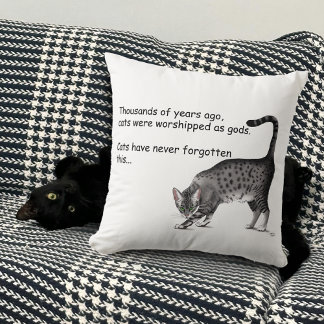 Egyptian Grey Tabby Cat Cushion