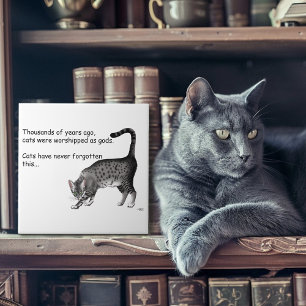 Egyptian Grey Tabby Cat Tile