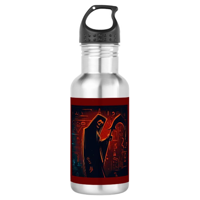 Egyptian Grim Reaper Halloween 2 532 Ml Water Bottle (Front)