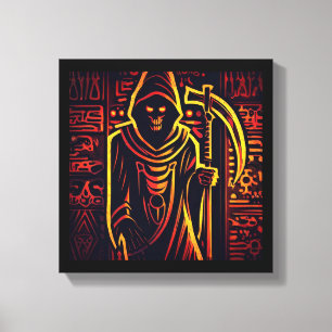 Egyptian Grim Reaper Halloween 3 Canvas Print