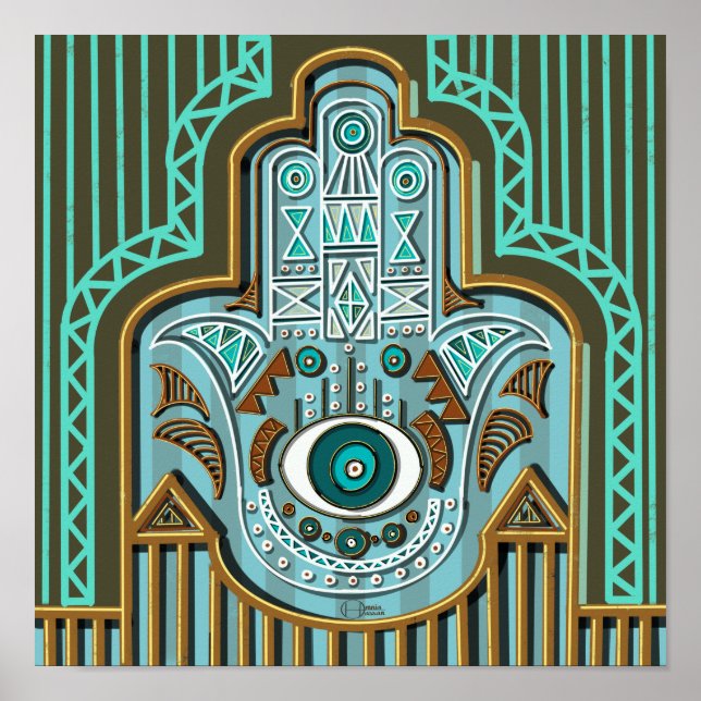 Egyptian Hamsa Hand Khamsa Of Fatimah  Poster (Front)