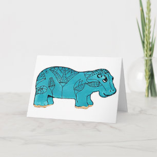 Egyptian Happy Hippo Card