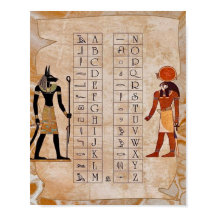 Egyptian hieroglyph Alphabet chart Ancient poster