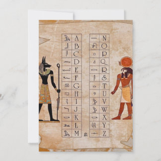 Egyptian hieroglyph Alphabet chart Ancient poster Invitation