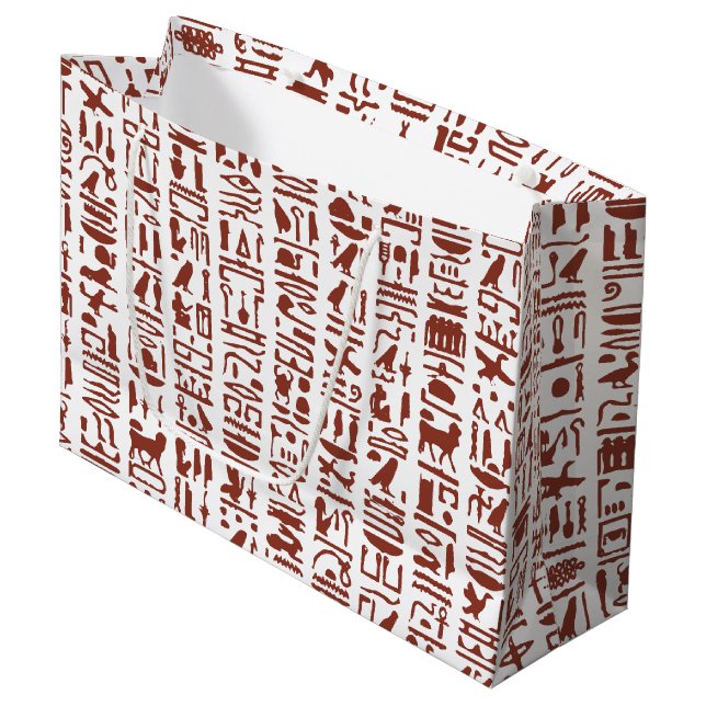 Egyptian Hieroglyph Large Gift Bag (Front Angled)