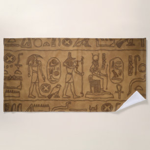 Egyptian Hieroglyphic Art Beach Towel