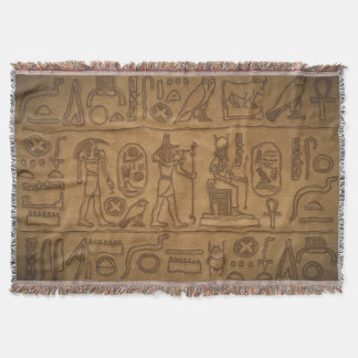 Egyptian Hieroglyphic Art Throw Blanket