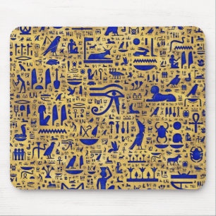 Egyptian hieroglyphic Lapis Lazuli and Gold Mouse Mat