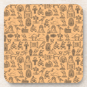 Egyptian Hieroglyphic Symbol Background Coaster