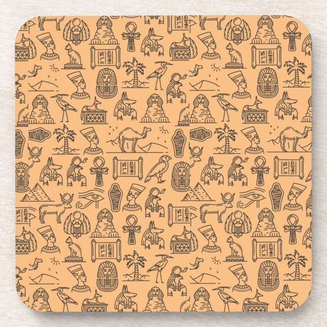 Egyptian Hieroglyphic Symbol Background         Coaster (Front)