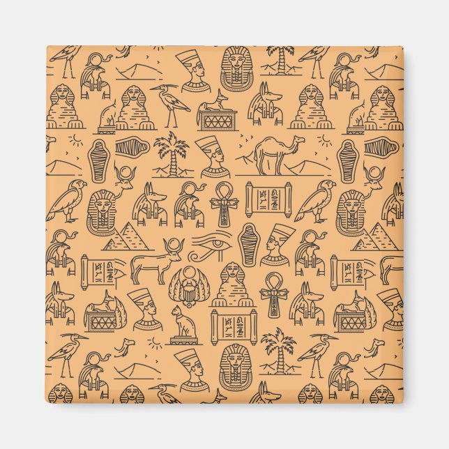 Egyptian Hieroglyphic Symbol Background           Magnet (Front)