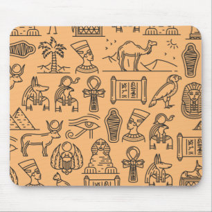 Egyptian Hieroglyphic Symbol Background Mouse Mat