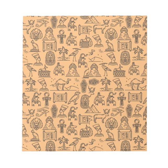 Egyptian Hieroglyphic Symbol Background       Notepad (Front)