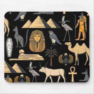  Egyptian Hieroglyphic Symbol Pattern Background Mouse Mat