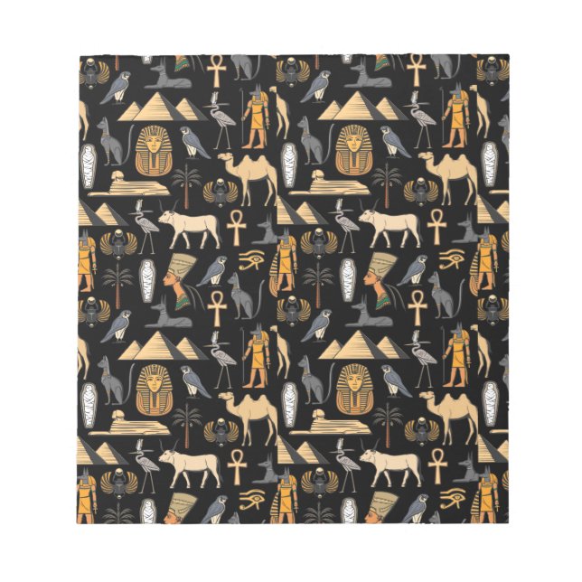  Egyptian Hieroglyphic Symbol Pattern Background  Notepad (Front)