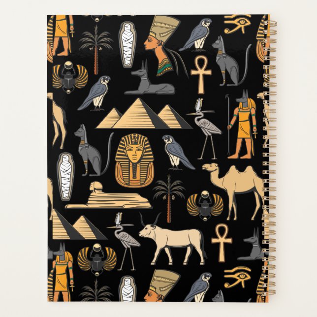  Egyptian Hieroglyphic Symbol Pattern Background   Planner (Back)