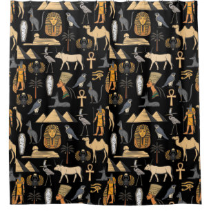  Egyptian Hieroglyphic Symbol Pattern Background   Shower Curtain
