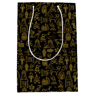 Egyptian Hieroglyphic Symbol Pattern Medium Gift Bag
