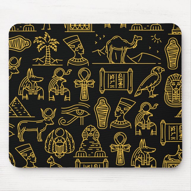 Egyptian Hieroglyphic Symbol Pattern Mouse Mat (Front)