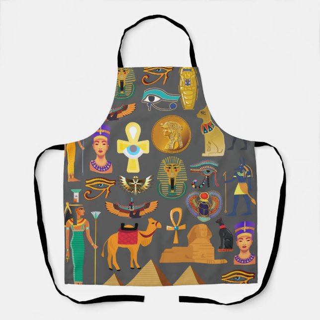Egyptian Hieroglyphic Symbol Pattern pharaoh   Apron (Front)