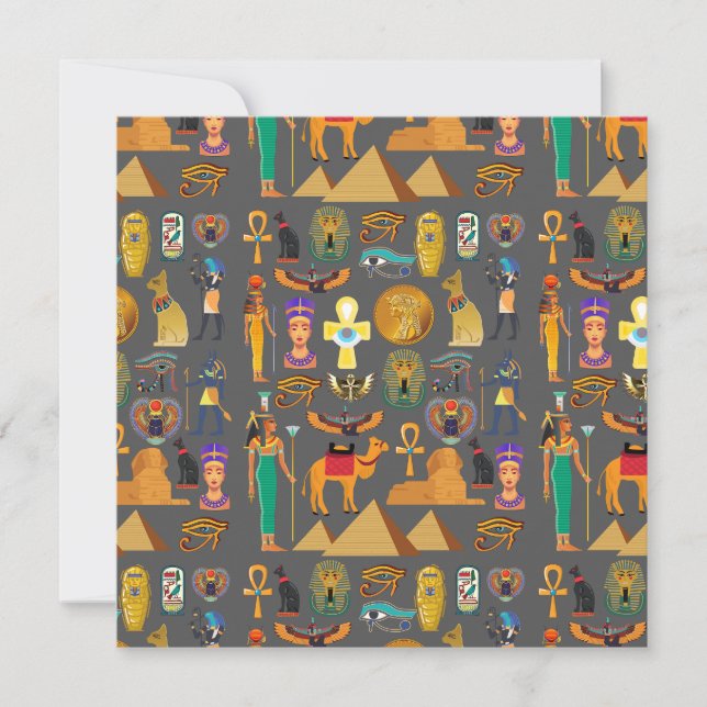 Egyptian Hieroglyphic Symbol Pattern pharaoh      Invitation (Front)