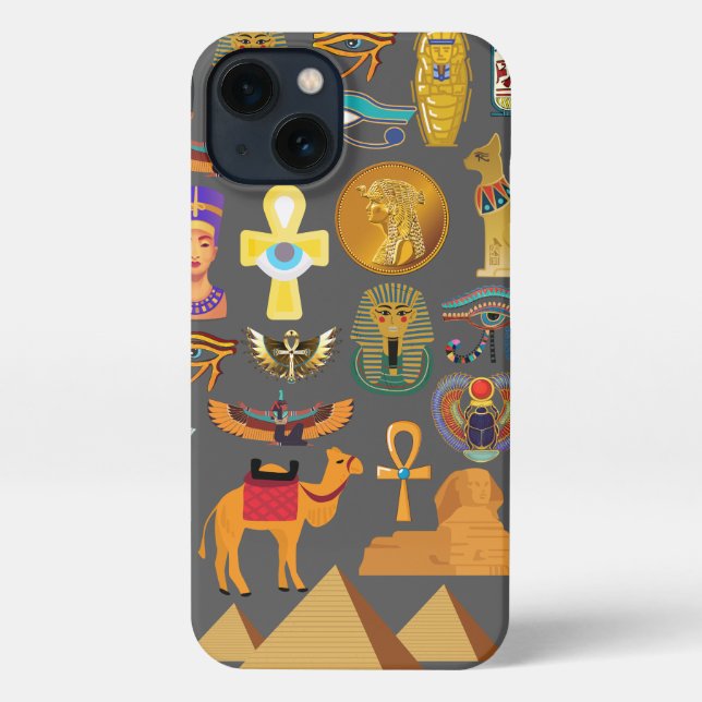 Egyptian Hieroglyphic Symbol Pattern pharaoh      iPhone Case (Back)