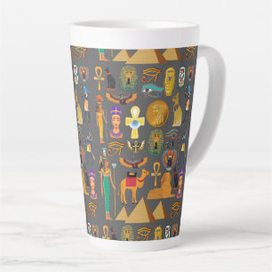 Egyptian Hieroglyphic Symbol Pattern pharaoh      Latte Mug