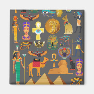 Egyptian Hieroglyphic Symbol Pattern pharaoh Magnet
