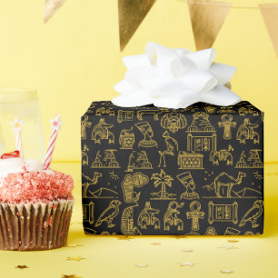 Egyptian Hieroglyphic Symbol Pattern          Wrapping Paper